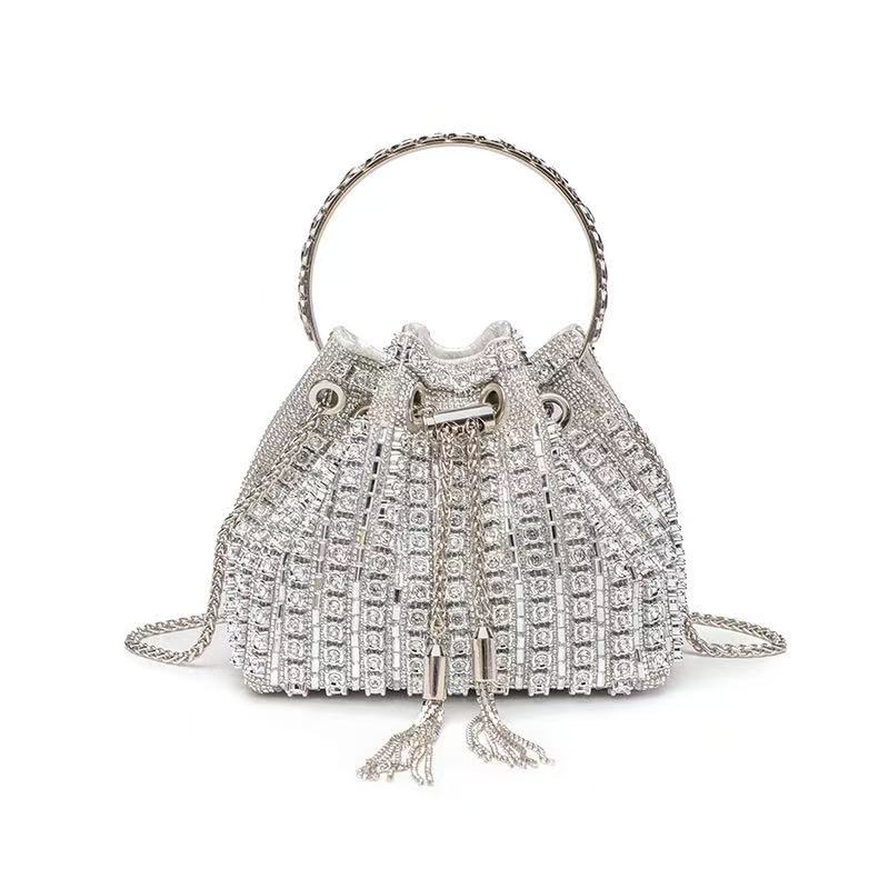 LuAri Luxury Rhinestone Bucket Cluthes for Evening Glam