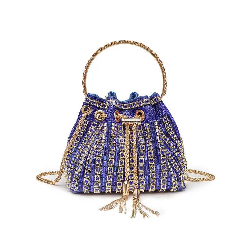 LuAri Luxury Rhinestone Bucket Cluthes for Evening Glam