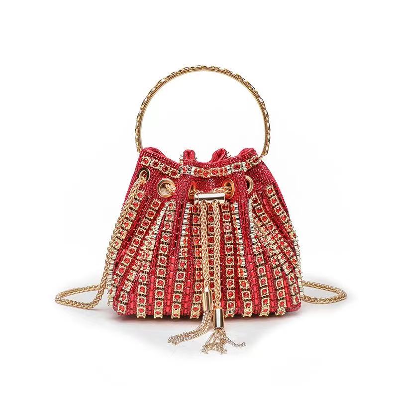 LuAri Luxury Rhinestone Bucket Cluthes for Evening Glam