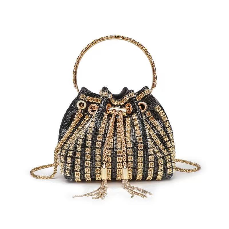 LuAri Luxury Rhinestone Bucket Cluthes for Evening Glam