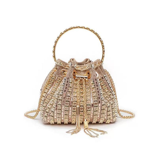 LuAri Luxury Rhinestone Bucket Cluthes for Evening Glam