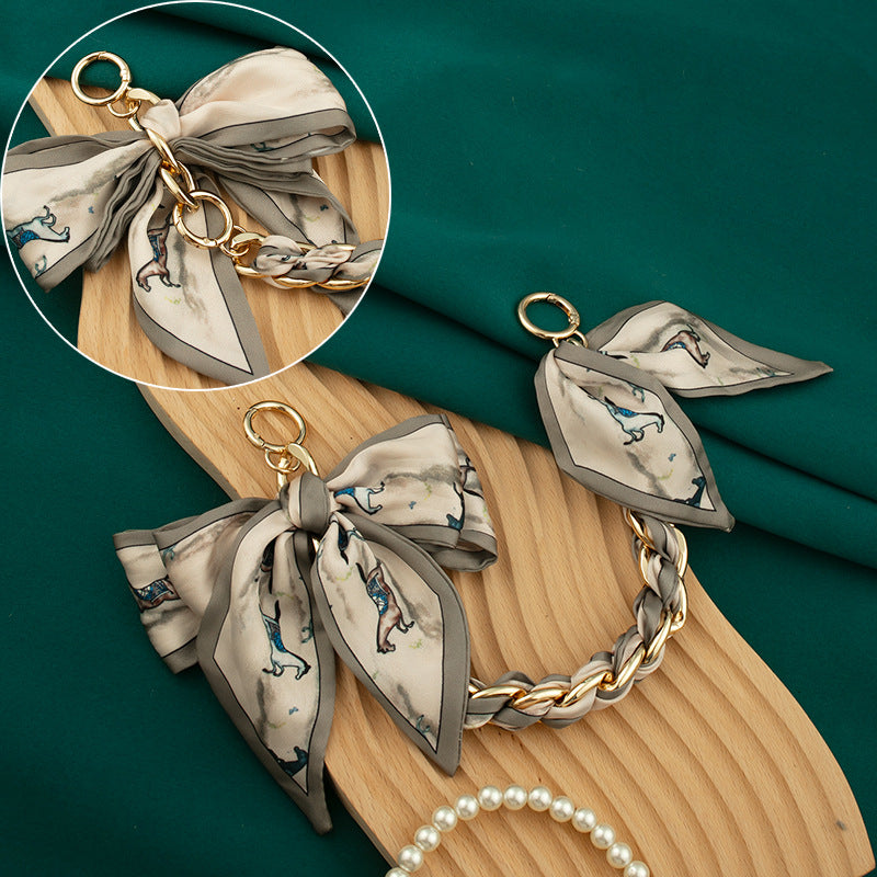 Bag Charm Silk Bowknot Decoration
